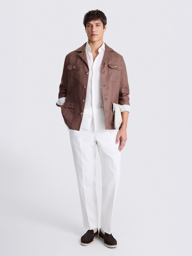 MOSS Mauve Twill Linen Shacket - Image 2 of 4