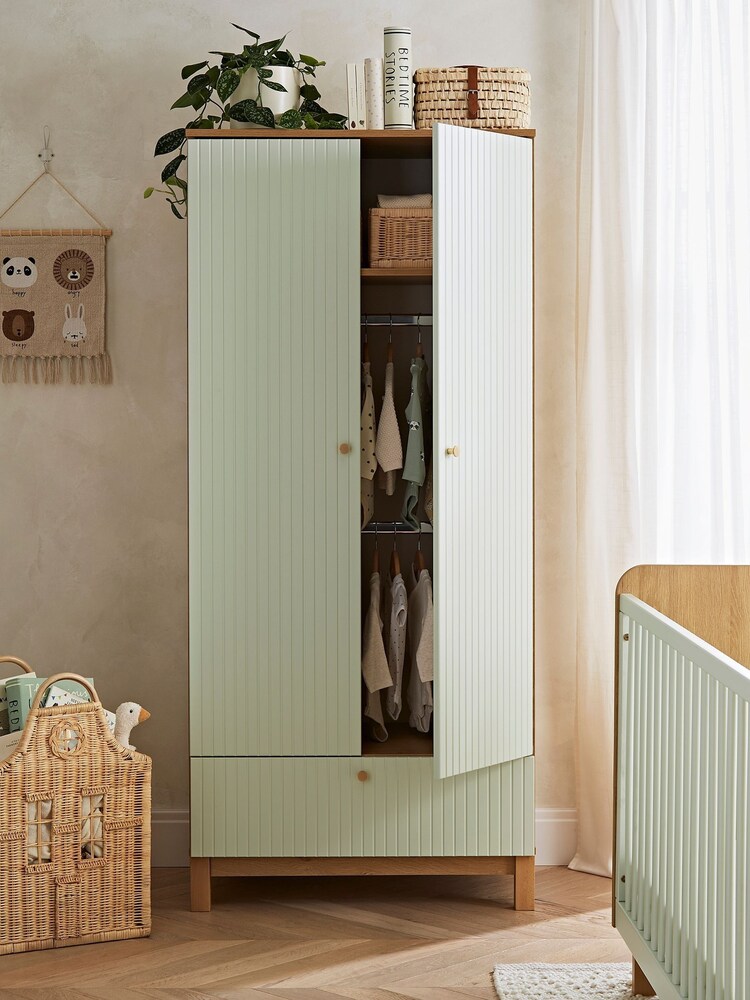 Cuddleco Green Remi Nursery Wardrobe - Image 2 of 5 Cuddleco Green Remi Nursery Wardrobe - Image 2 of 5