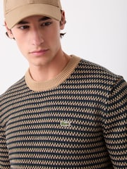 Lacoste Light Cream Classic Fit Knitted Crew Neck Sweater - Image 4 of 6