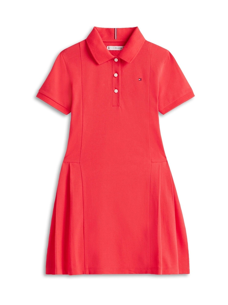 Tommy Hilfiger Essential Pleated Short Sleeve Polo Dress - תמונה 5 מתוך 5