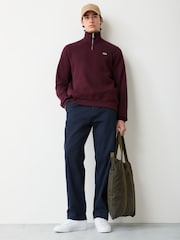 Lacoste Brown Regular Fit High Neck Quarter Zip Sweatshirt - Image 2 of 7