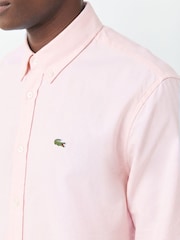 Lacoste Pink Regular Fit Oxford Shirt - Image 4 of 7