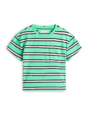 Tommy Hilfiger Green Essential Stripe Logo Embroidery Relaxed T-Shirt - Image 5 of 5