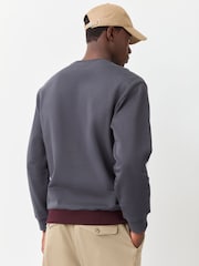 Lacoste Grey Classic Fit Colorblock Fleece Sweatshirt - Image 3 of 8