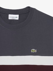 Lacoste Grey Classic Fit Colorblock Fleece Sweatshirt - Image 7 of 8