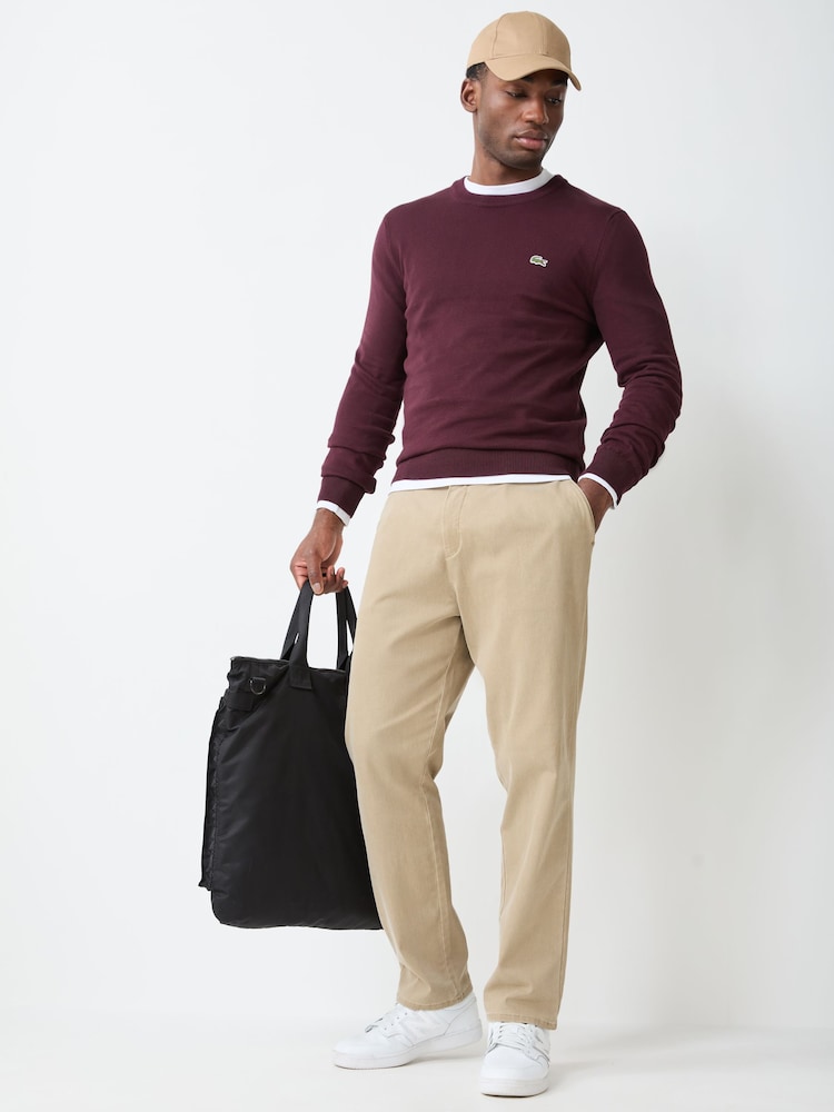 Lacoste Brown Cotton Crew Neck Jumper - Image 2 of 4