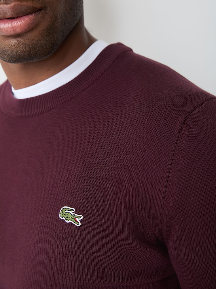 Lacoste Brown Cotton Crew Neck Jumper - Image 4 of 4