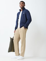 Lacoste Blue Regular Fit Zipped Fleece Sweatshirt - Image 2 of 4