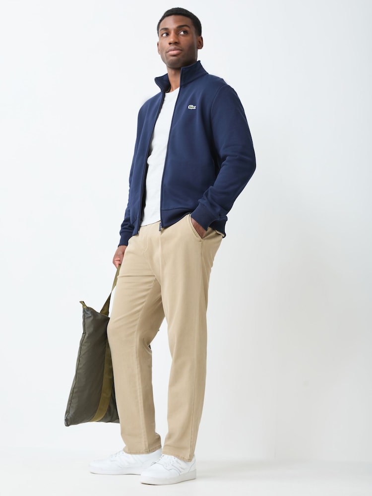 Lacoste Blue Regular Fit Zipped Fleece Sweatshirt - Image 2 of 4 Lacoste Blue Regular Fit Zipped Fleece Sweatshirt - Image 2 of 4