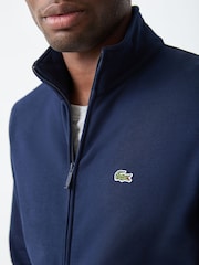 Lacoste Blue Regular Fit Zipped Fleece Sweatshirt - Image 4 of 4