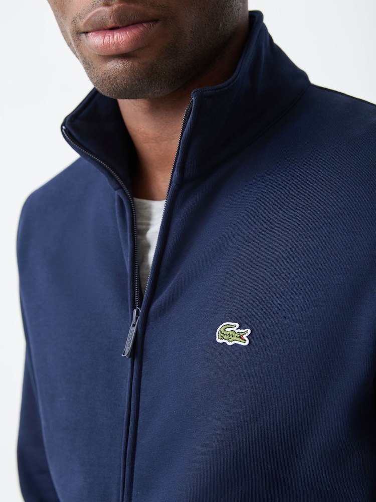 Lacoste Blue Regular Fit Zipped Fleece Sweatshirt - Image 4 of 4 Lacoste Blue Regular Fit Zipped Fleece Sweatshirt - Image 4 of 4