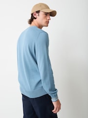 Lacoste Light Blue Striped Cotton Jersey Sweater - Image 3 of 4