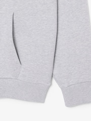 Lacoste Silver Classic Fit Fleece Hoodie - Image 3 of 3
