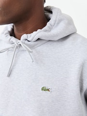 Lacoste Grey Classic Fit Fleece Hoodie - Image 5 of 8