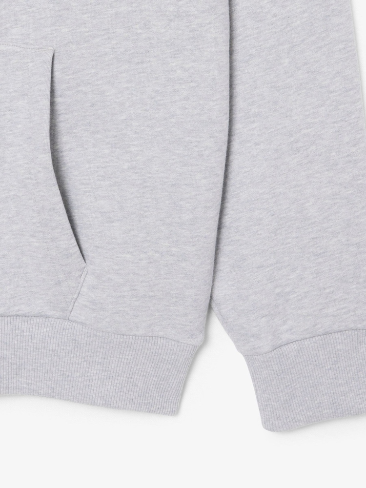 Lacoste Grey Classic Fit Fleece Hoodie - Image 8 of 8