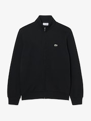 Lacoste Black Regular Fit Zipped Fleece Sweatshirt - Image 1 of 3