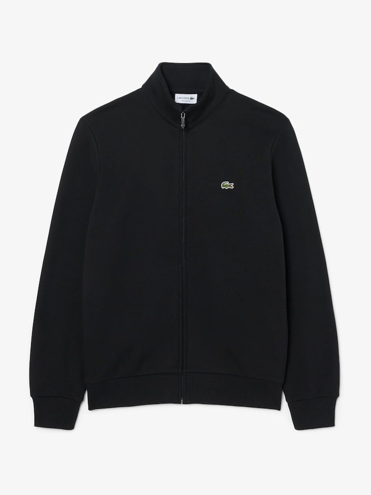 Lacoste Black Regular Fit Zipped Fleece Sweatshirt - Image 1 of 3