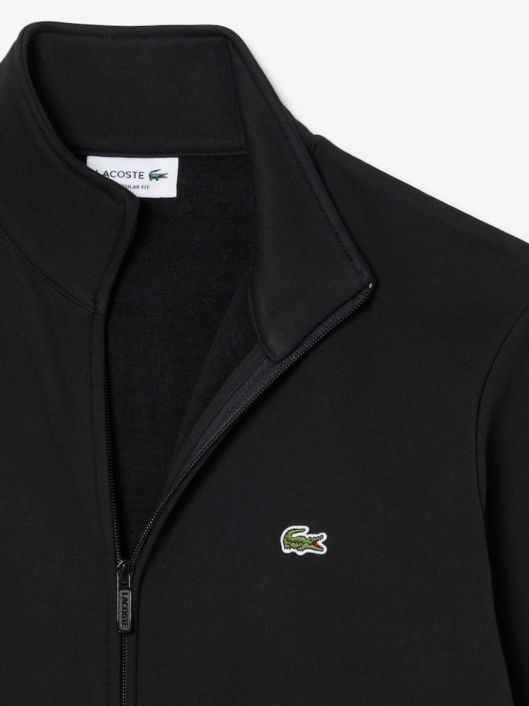 Lacoste Black Regular Fit Zipped Fleece Sweatshirt - Image 2 of 3