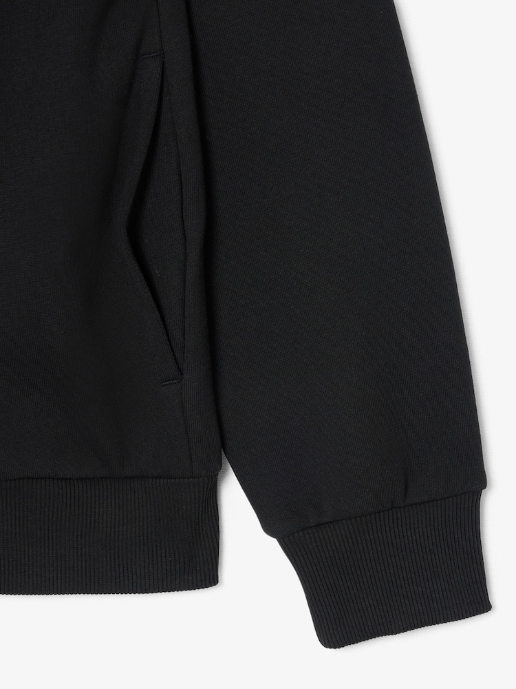 Lacoste Black Regular Fit Zipped Fleece Sweatshirt - Image 3 of 3