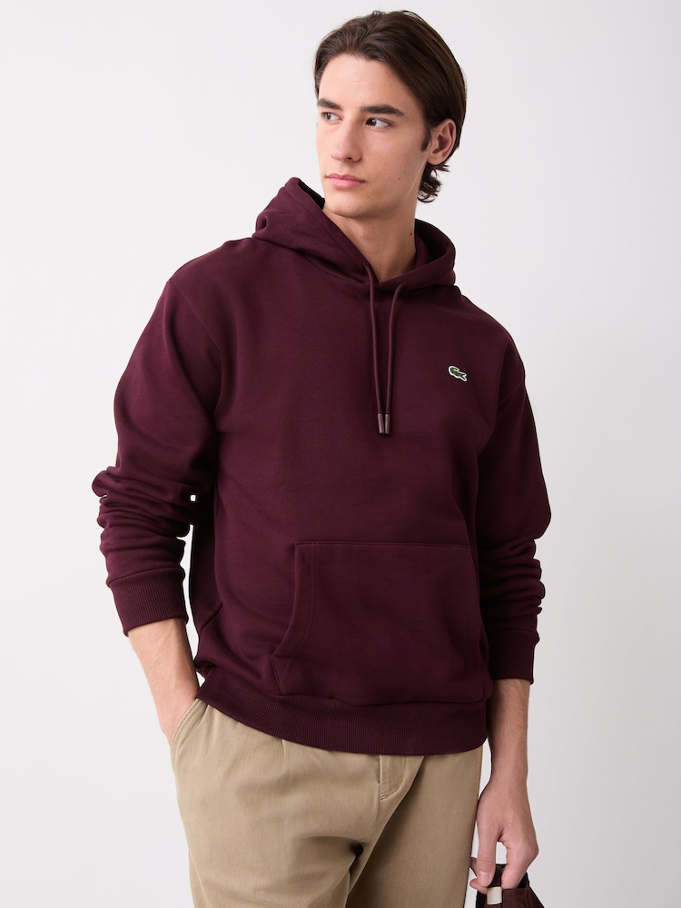 Lacoste Brown Classic Fit Fleece Hoodie - Image 1 of 4 Lacoste Brown Classic Fit Fleece Hoodie - Image 1 of 4