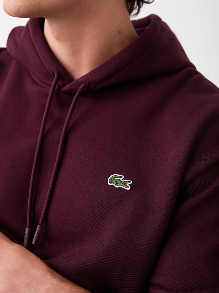 Lacoste Brown Classic Fit Fleece Hoodie - Image 4 of 4 Lacoste Brown Classic Fit Fleece Hoodie - Image 4 of 4