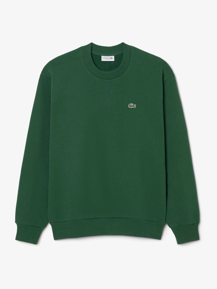 Lacoste Green Classic Fit Fleece Sweatshirt - Image 1 of 3 Lacoste Green Classic Fit Fleece Sweatshirt - Image 1 of 3