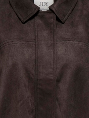 JDY Brown Faux Suede Bomber Jacket - Image 5 of 7