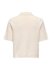 JDY Cream Short Sleeve Knitted Cardigan With Button Details - Image 6 of 6
