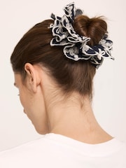 Mint Velvet Blue Cotton Embroidered Scrunchies - Image 4 of 5