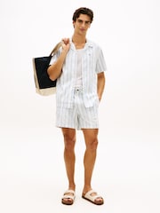 Tommy Hilfiger Blue Regular Fit Cuban Collar Short Sleeve Shirt - Image 2 of 5