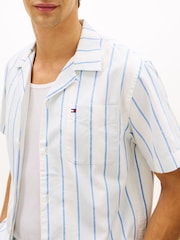 Tommy Hilfiger Blue Regular Fit Cuban Collar Short Sleeve Shirt - Image 4 of 5
