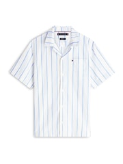 Tommy Hilfiger Blue Regular Fit Cuban Collar Short Sleeve Shirt - Image 5 of 5