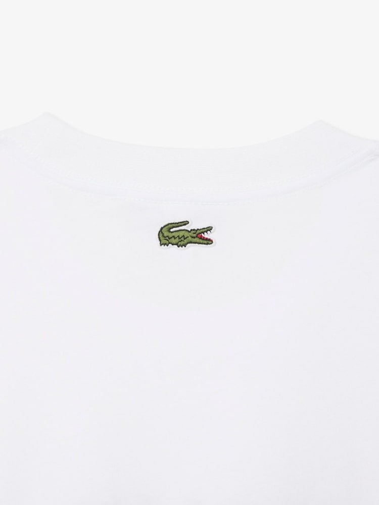 Lacoste White Classic Fit Printed T-Shirt - Image 4 of 4