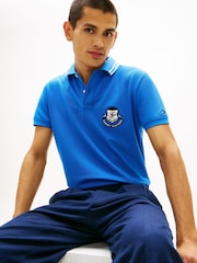 Blau - Tommy Hilfiger Regular Fit Crest Appliqué Polo Shirt - Bild 3 von 4