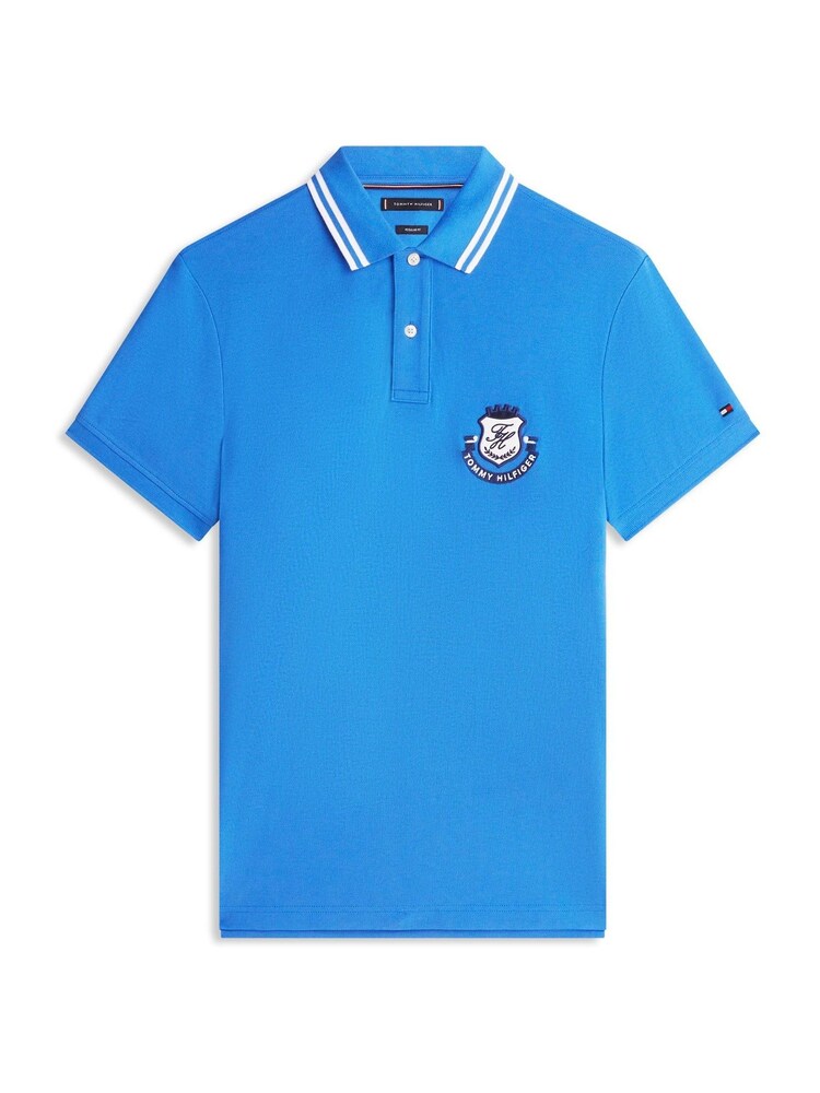 Blau - Tommy Hilfiger Regular Fit Crest Appliqué Polo Shirt - Bild 4 von 4
