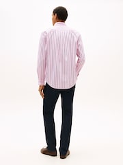 Tommy Hilfiger Pink Flex Regular Fit Stripe Poplin Shirt - Image 3 of 5