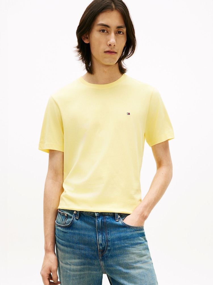 Tommy Hilfiger Yellow Flag Embroidery Crew Neck T-Shirt - Image 1 of 5