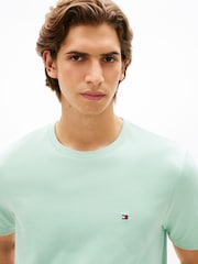 Tommy Hilfiger Green Flag Embroidery Crew Neck T-Shirt - Image 4 of 5