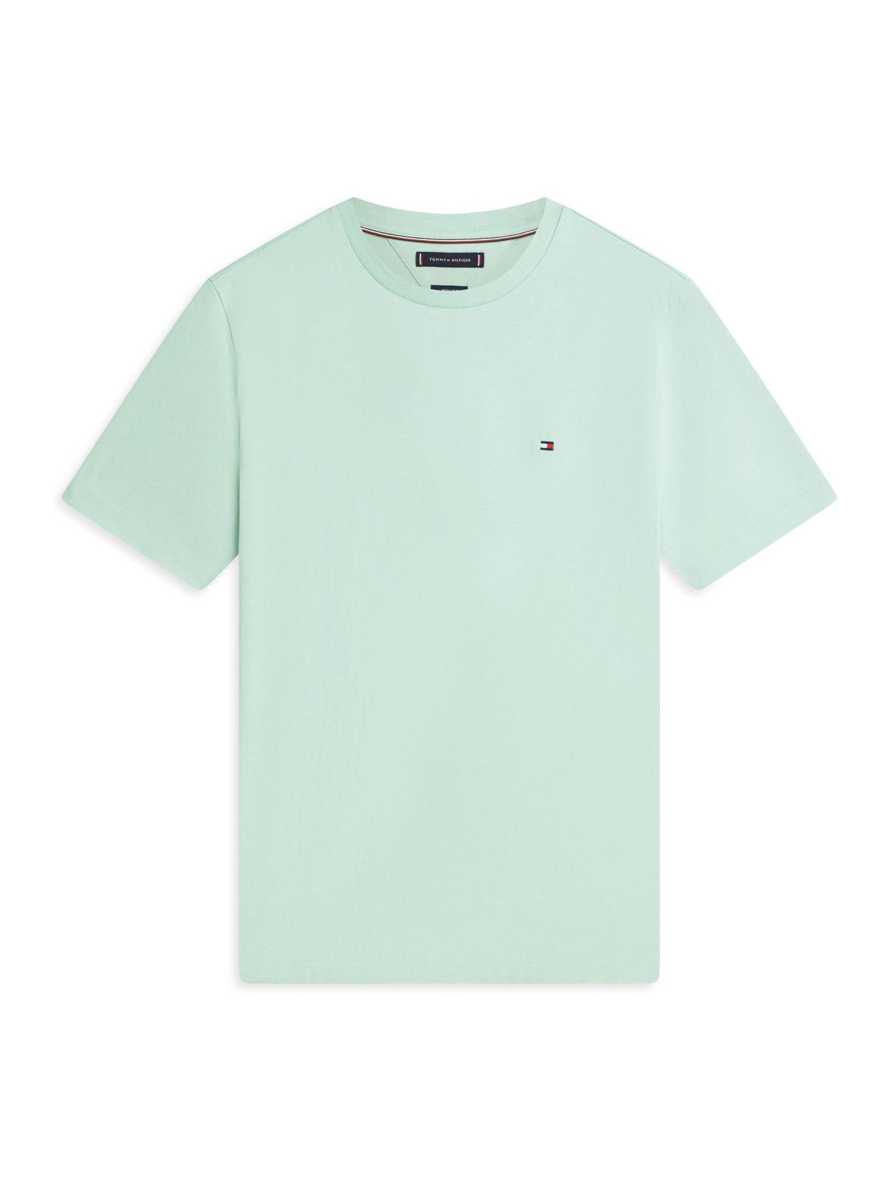 Buy Tommy Hilfiger Mint Green Flag Embroidery Crew Neck T-Shirt
