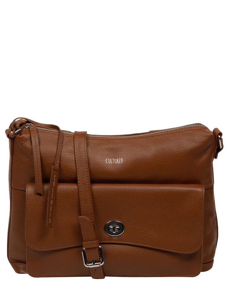 Cultured London Sylvie Leather Shoulder Black Bag - Image 1 of 7