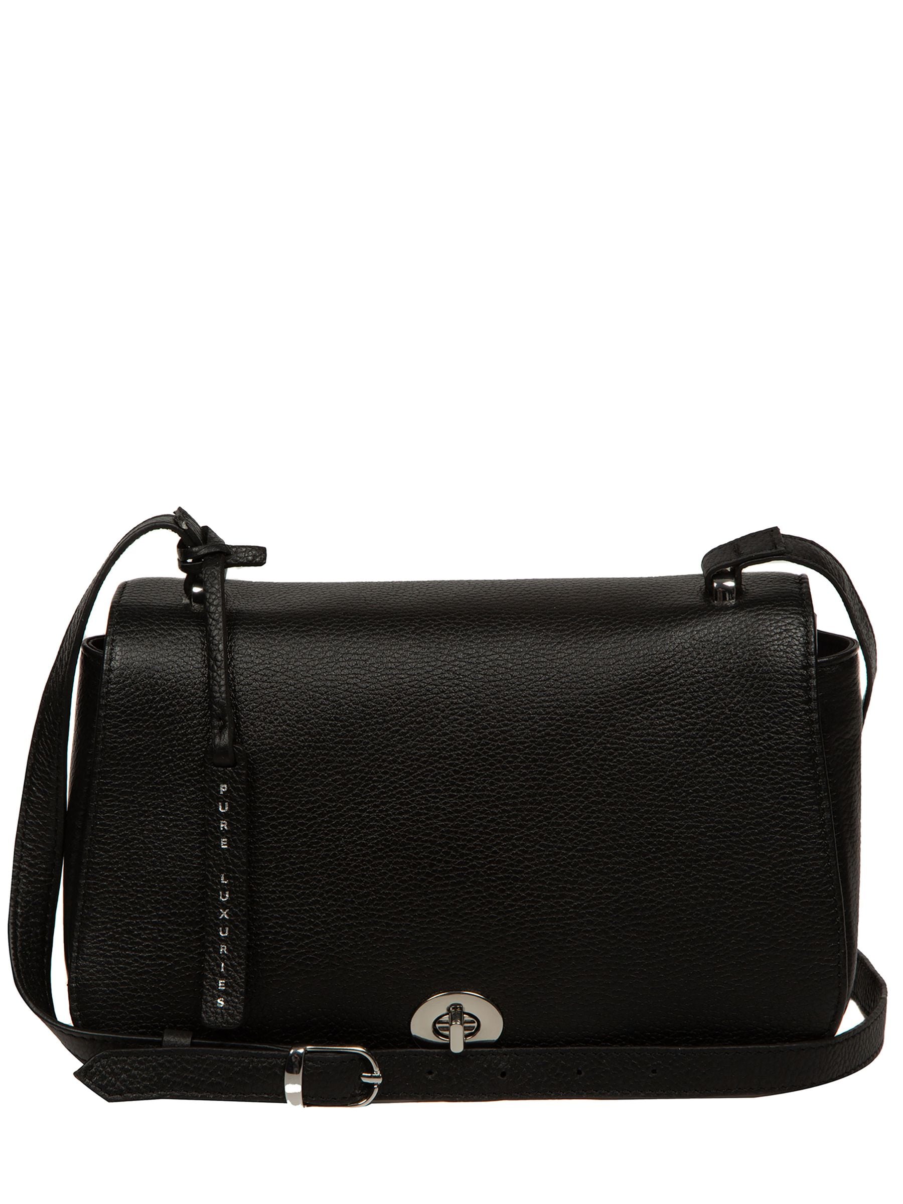 Buy Pure Luxuries London Black Annalise Leather Cross Body Bag
