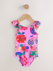 Pink Character Stampy Frill Swimsuit (3mths-7yrs) - Image 5 of 8