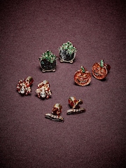 Orange Halloween Stud Earrings 4 Pack - Image 1 of 4
