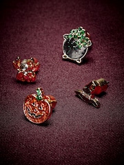 Orange Halloween Stud Earrings 4 Pack - Image 3 of 4