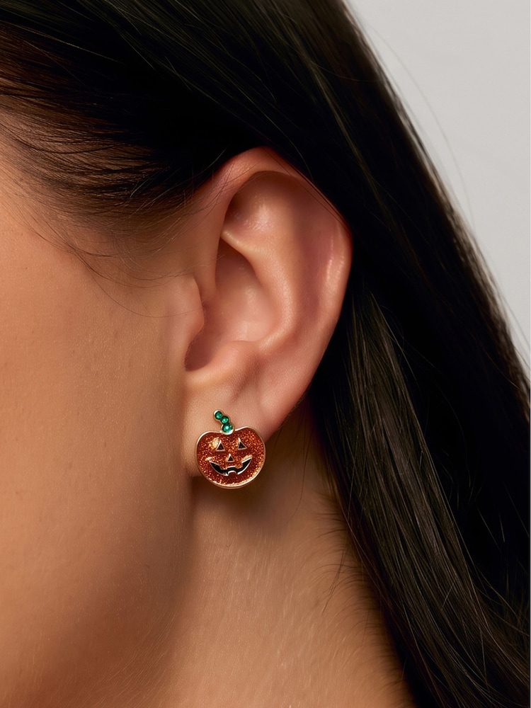 Orange Halloween Stud Earrings 4 Pack - Image 5 of 5 Orange Halloween Stud Earrings 4 Pack - Image 5 of 5