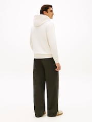 Tommy Hilfiger Cream Logo Embroidery Terry Hoodie - Image 3 of 5