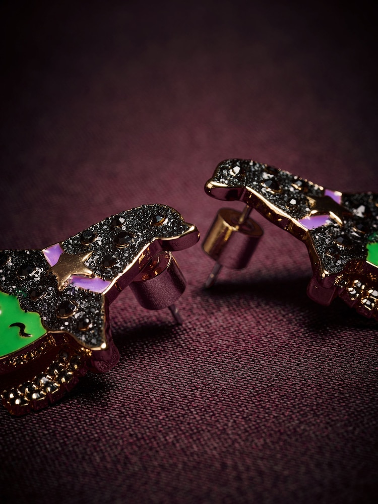 Green Halloween Witch Stud Earrings - Image 3 of 3