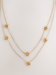 Χρυσαφί απόχρωση - Layered Knot Necklace - Εικόνα 1 του 1