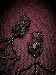 Black Halloween Spiderweb Stud Earrings - Image 3 of 3