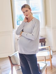 Seraphine Grey Maternity Nursing Zip Sweatshirt - Image 1 of 5